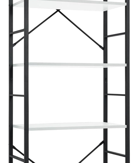 CAPHAUS 6 Tier Bookshelf, 24 Inch Width Free Standing Shelf, Bookcase Shelf Storage Organizer, Industrial Book Shelves for Home Office, Living Room, Kitchen, White Shelves & Metal Frame