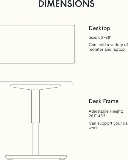 FLEXISPOT EN1 One-Piece Standing Desk, 55 x 28 Inches Electric Height Adjustable Stand Up Desk for Workstation (Silver Frame + Mahogany Top, 2 Packages)