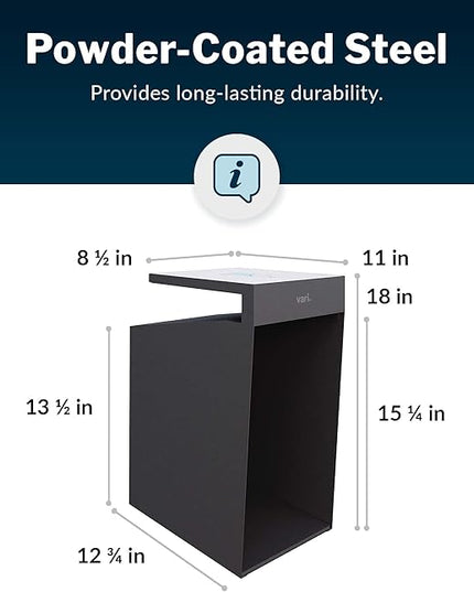 Vari Hanging Desk Cubby - Under Desk Easy Mount Office Organizer & File Storage Holder - Durable Powder-Coated Steel with Writable Glass Marker Board - Ideal Home or Office Accessory - 50 lb Capacity