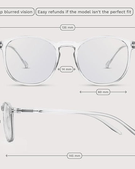 IBOANN Blue Light Glasses for Woman/Men, Fashion Blue Light Glasses Men, Fake Glasses Help Reduce Screen Fatigue