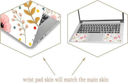 Laptop Skin Sticker Decal,12" 13" 13.3" 14" 15" 15.4" 15.6 inch Laptop Vinyl Skin Sticker Cover Art Protector Notebook PC (2 Wrist Pad Skins Included), Decorative Waterproof, Flower Plants
