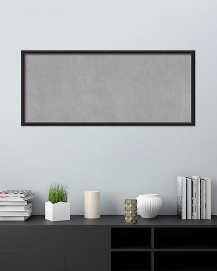 Amanti Art Black Framed Magnetic Board 22x50 Oversize Vision Board for use with Magnets, 100% Metal Sheet to Display Items as Office Decor or for Home Organization in mudroom, Kitchen or Kids Room