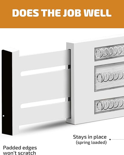 6 Pack Drawer Dividers 6 Inch High, 11”-17" Adjustable Bamboo Organizers Large Expandable Drawer Separators for Cloths, Dresser, Bedroom, Bathroom, Baby Drawer, Office & Kitchen Utensils (White)