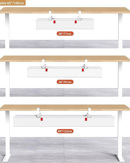 Univivi No Drill Under Desk Cable Management Tray, 48" Cord Organizer for Table, Clamp/Screw Mount Desk Cable Management, Premium Fabric Cable Management Tray for Office, Home (Extra Large)