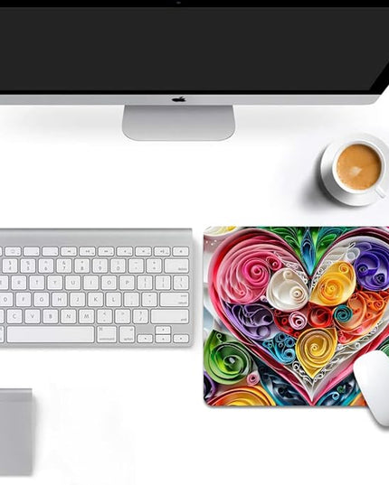 Love Flower Square Mouse pad, Texture, Waterproof, Anti Slip Rubber Base, Computer Mouse pad, Laptop Mouse pad