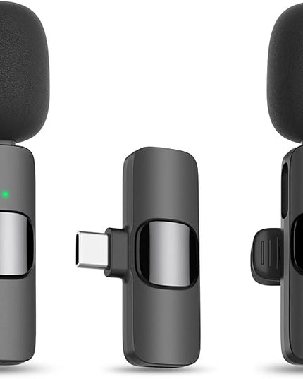 MAYBESTA Professional Wireless Lavalier Lapel Microphone for iPhone Android - Bluetooth Mini Phone Microphones for Video Recording - 2 Clip on Mics with USB C Interface for Tiktok YouTube Vlog