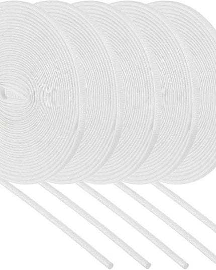 MECCANIXITY 5Pcs Wire Insulation Braid Fire Sleeve,16.4Ft-1mm ID White, High Temp Silicone Coated Fiberglass Sleeving for Automotive Hose Lines Electrical Wiring