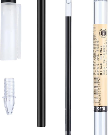 Chinco 12 Pieces 0.35 mm Black Gel Ink Pen Japanese Stationery Extra Fine Chinese Ballpoint Pen for Office School Korean Stationery Supply