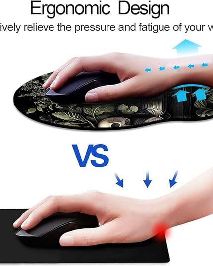 Ergo Comfort Gel Wrist Rest Mouse Pad-Ergonomic Office Mousepad with Wrist Support-Non-Slip, Design Desk Accessories Mat for Home&Game Decor Goth