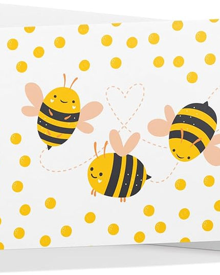 Twigs Paper - Assorted Bumble Bee Greeting Cards - Stationery Cards with Envelopes - Thank You Card - Blank Note Cards - Greeting Cards for All Occasions - Made in USA (5.5 x 4.25, Set of 12)