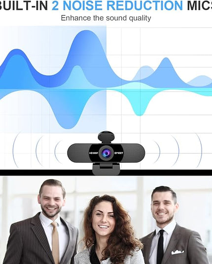 EMEET 1080P Webcam with Microphone, C960 Web Camera, 2 Mics Streaming Webcam, 90°FOV Computer Camera, Plug and Play USB Web Cam for Online Calling/Conferencing, Zoom/Teams/Facetime/YouTube, Laptop/PC