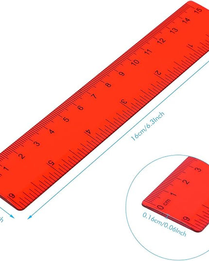 Zonon 50 Pcs 6 Inch/12 Inch Plastic Rulers Bulk Flexible Straight Rulers with Inches Centimeters First Day of School Gift Students Back to School Office Home Supplies (Colorful,6 Inch)