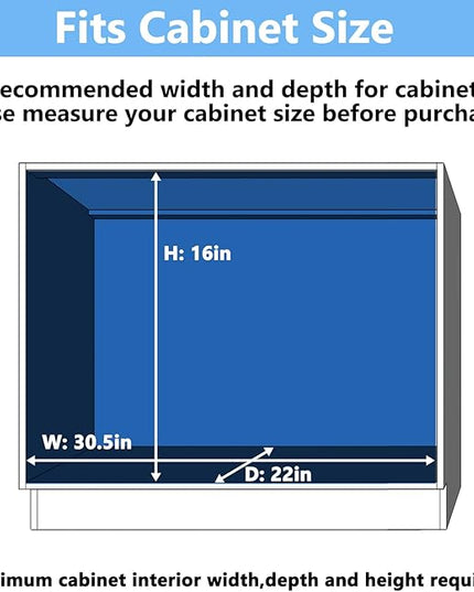LOVMOR 2 Tier Individual Pull Out Cabinet Organizer 30" W x 21½" D, Slide Out Kitchen Cabinet Storage Sliding Shelves