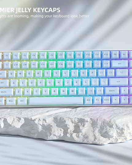 Womier Jelly Keycaps, Mechanical Keyboard for keycaps Set, OEM Profile Clear Key Cap, 113-Key Blue Cute Custom Keycaps for 60%,75%,100% Mechanical Keyboards with Cherry/Gateron MX Switches