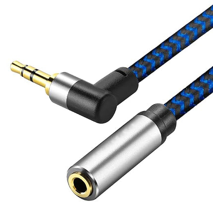GGMTY 3.5mm Male to Female Extension Stereo Audio Extension Cable 30FT, Cotton-Braided Audio Extension Cable, Stereo Jack Cord for Phones, Headphones, Speakers, Tablets, PCs and More