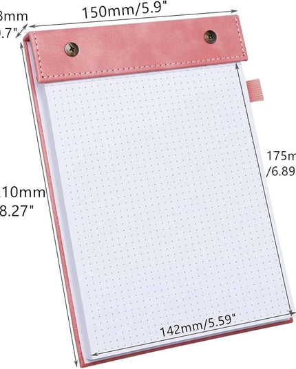 Mogoostry A5 Dot Planning Pads 5.9" x 8" Planner To Do List Memo Note Pads Screw Binding Writing Paperboard Notepad, 100 Sheets per Pack, Pink