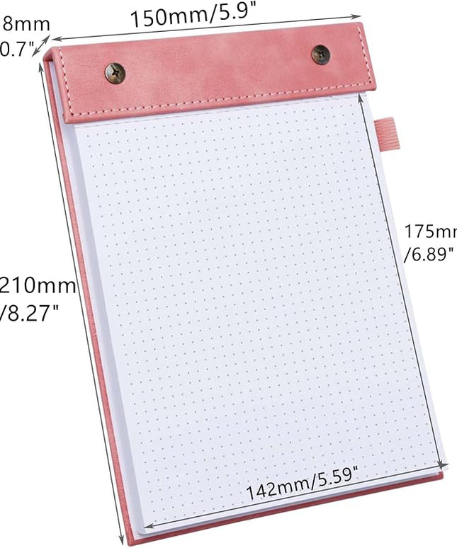 Mogoostry A5 Dot Planning Pads 5.9" x 8" Planner To Do List Memo Note Pads Screw Binding Writing Paperboard Notepad, 100 Sheets per Pack, Pink