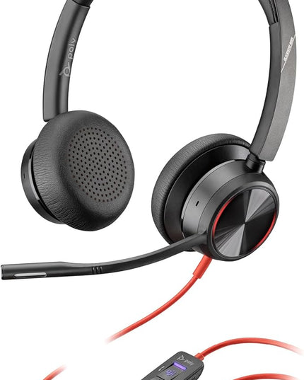 Poly Blackwire 8225 Premium Wired Headset (Plantronics) – Active Noise Canceling – Hi-fi Stereo - Connect to PC/Mac - Certified for Microsoft Teams - Amazon Exclusive