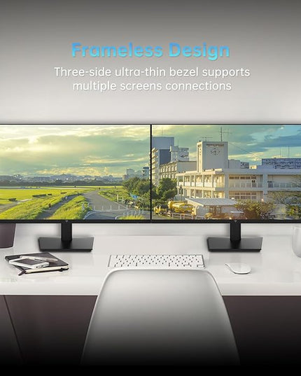 KTC 24 Inch 1080P Full HD Computer Monitor, 100Hz HDR10 Frameless Gaming Monitor with Freesync, HDMI & VGA Ports PC Monitor for Working, VESA, Tilt Adjustable, Eye Care