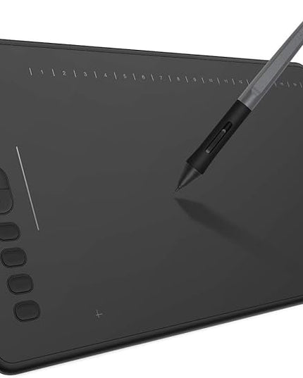 HUION Inspiroy H1161 Graphics Drawing Tablets, Touch Strip and 8192 Pen Pressure Sketch Tablet with Battery-Free Stylus,10 Shortcut Keys, Compatible with Android, Windows, and Mac Black