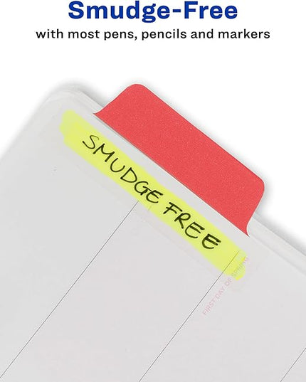 Avery Margin Ultra Tabs, 2.5" x 1", 2-Side Writable, Assorted Colors, 24 Repositionable Page Tabs (74768)