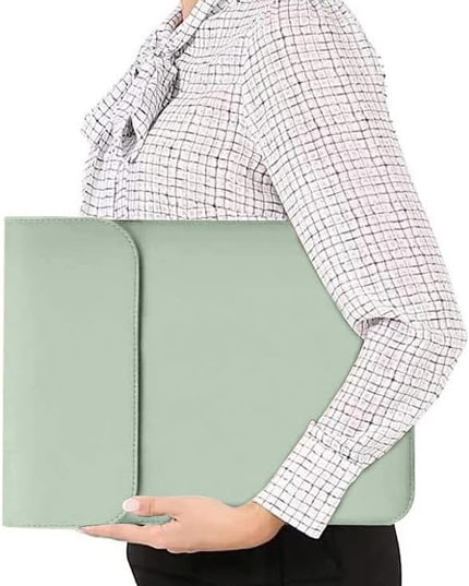 MOSISO Laptop Case 13 inch, 13 inch Laptop Sleeve Compatible with MacBook Air M4 M3 M2 M1 2025-2018 / Pro M2 M1 2025-2016, Faux Suede Leather Case with Small Bag, Mint Green