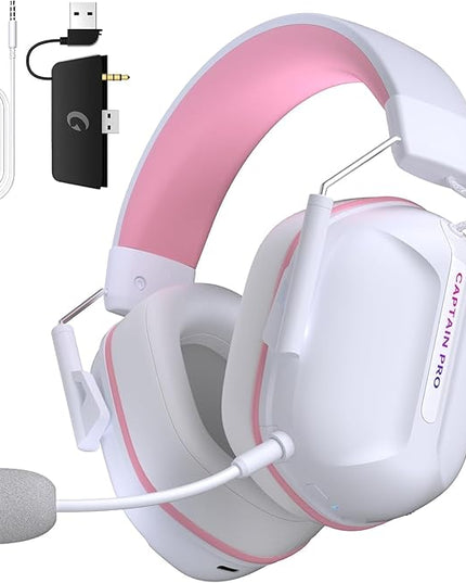 RYR Wireless Gaming Headset for Xbox Series X|S, Xbox One, PC, PS5/4, Mac, Mobile, Switch, 3D Surround Sound, Bluetooth 5.3, 60H Battery, Gaming Headphones with Detachable Noise Canceling Mic-Pink