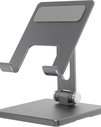 MERRYHAPY Adjustable Foldable Tablet Stand for Desk Metal Tablet Holder Organizer Compatible with Ipad and Multi-Angle Desktop Bracket in Space Gray for Office and Home Use