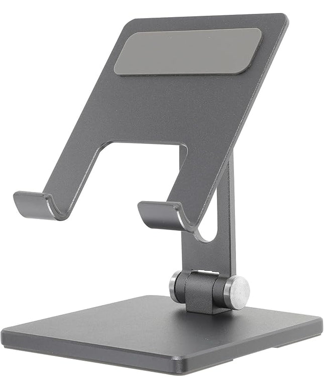 MERRYHAPY Adjustable Foldable Tablet Stand for Desk Metal Tablet Holder Organizer Compatible with Ipad and Multi-Angle Desktop Bracket in Space Gray for Office and Home Use
