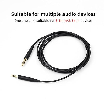 SolidSS 1 Pcs Replacement Gilding Audio Cable Aux Wire 3.5mm to 2.5mm,Headphones Replacement Audio Cable Wire Compatible with Bose QuietComfort QC35 QC25 QC45 QC35II Headphones (No mic)