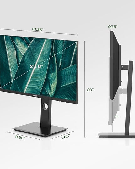 New Mobile Pixels 23.8'' Computer Monitor, 75Hz FHD1080P IPS Monitors with VESA Mounting, Rotatable, Height/Tilt Adjustment for Ergonomic Viewing, Frameless, Anti-Glare, Gaming Monitor with FreeSync