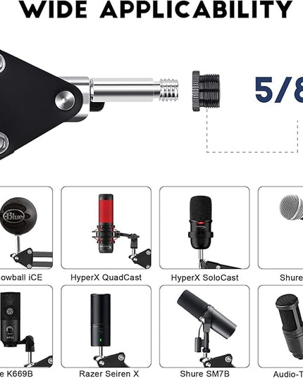 Microphone Arm,Aokeo AK-35 Microphone Desk Stand-Microphone Suspension Boom Scissor Arm Stand For Blue Yeti,Blue Snowball iCE,QuadCast,Elgato
