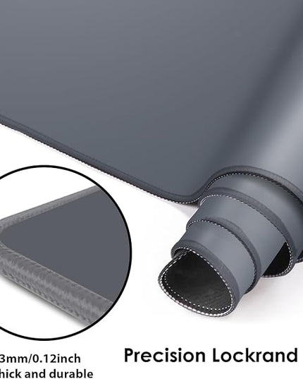 Galdas Gaming Mouse Pad XXL XL Large Long Extended Big Mousepad Non-Slip Rubber Keyboard Mouse Pad with Stitched Edges for Laptop Home Office (31.5x11.8x0.08 Inch) -Grey