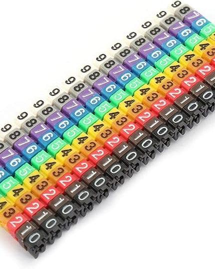 Clip on Wire Markers Wire Number Labels Colorful Cable Numbering Marker Tube for Marking The Color Coded Cables(150PCS -1.5MM 1.5)