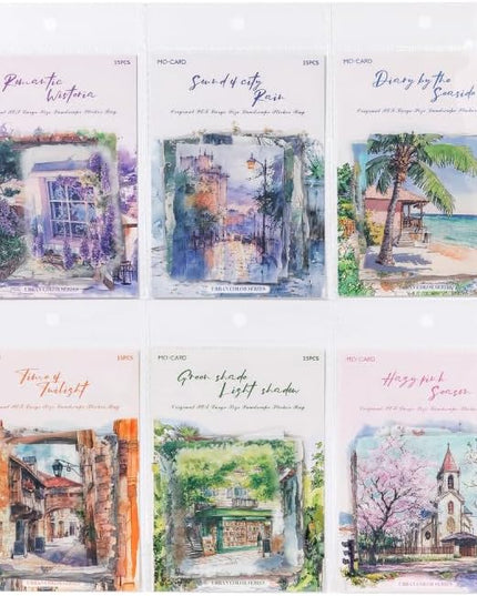 Dwpetzo 90 Pieces Large Seasons Scenery Stickers for Journaling, Watercolor Sylte Transparent PET Stickers for Scrapbooking, Junk Journal Supplies, Collage, Scrap Book, DIY Crafts Arts