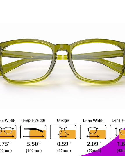 VISOONE Blue Light Blocking Glasses Square with Anti Computer Glare for Gaming Women and Men MONTANA