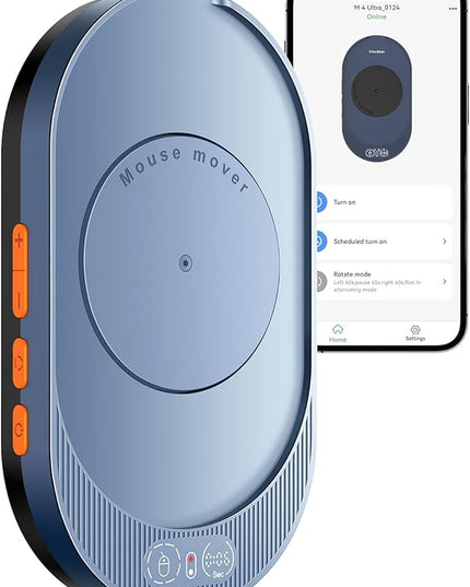 Vaydeer M4 Utra Mouse Mover with APP, Undetectable Mouse Jiggler Device with Remote Control and Timer Function, Driver-Free Shaker Wiggler Mouse Movement Simulation for Computer Awakening-Sky Blue