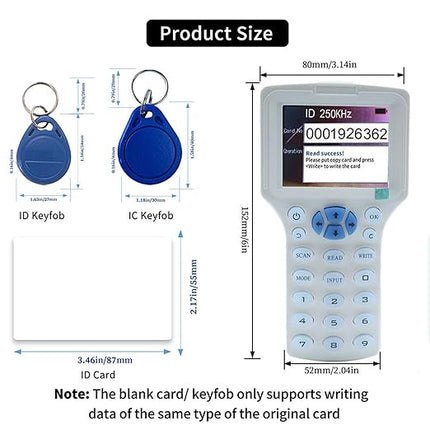 300CD RFID Reader Writer White (RFID Copier Multi-Frequency RFID Writer RFID Card Reader Smart Card Decoder with Free Software and USB for Access Control Home Security)