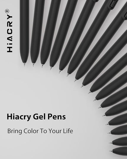 Hiacry 16 Pcs Gel Pens - 0.7mm Fine Point Smooth Writing Fidget Pens, Quick-Dry Long Lasting Black Ink, Office & School Supplies Men Women Student (16 Count, Black Ink)