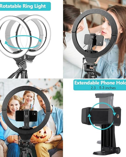 Sensyne 14" Ring Light with Tripod Stand, LED Circle Light with Phone Holder, for Photo Selfie, Video Recording, Zoom Meeting