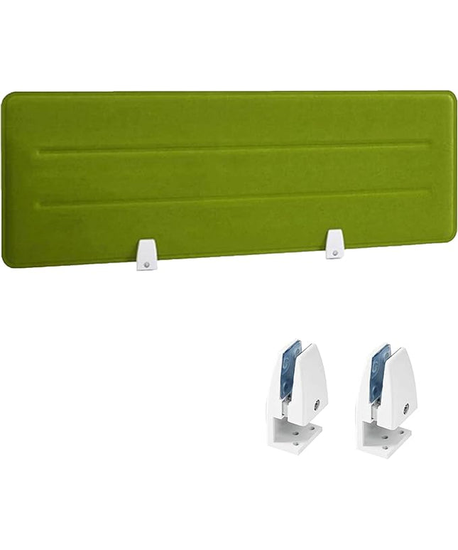 Desk Divider Panel, 34.6" x 11.8", Green – Clamp-On with 2 L-Clips, Soundproof Noise Reducing Privacy Screen for Office or Home Desk, High Quality Polyester