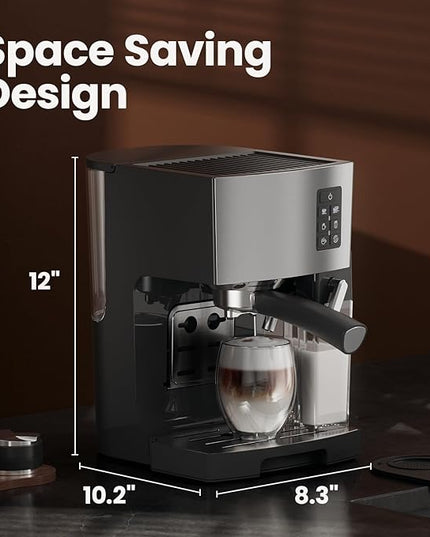 Espresso Machine 20 Bar - Espresso & Coffee Maker with Automatic Milk Frother, Cappuccino Machine, Latte Maker for Home, office, 1250W