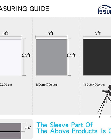 ISSUNTEX 5X6.5 ft Gray Background Backdrop,Photo Studio,Collapsible High Density Screen for Video Photography and Television