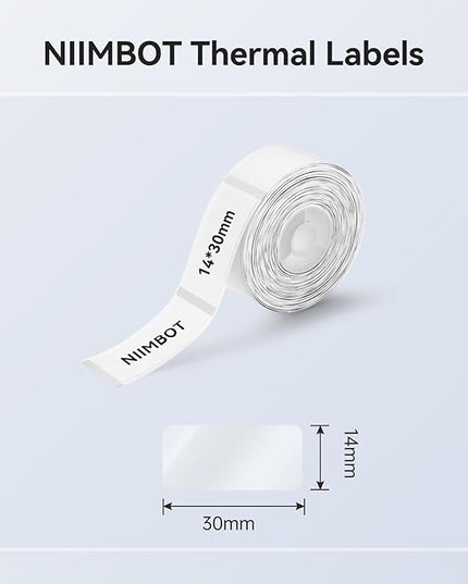 NIIMBOT Label Maker Tape for D11/D110/D101 Label Maker, 14 x 30 mm (0.55'' x 1.18'') for Home Office Labeling Tape Replacement, Clear