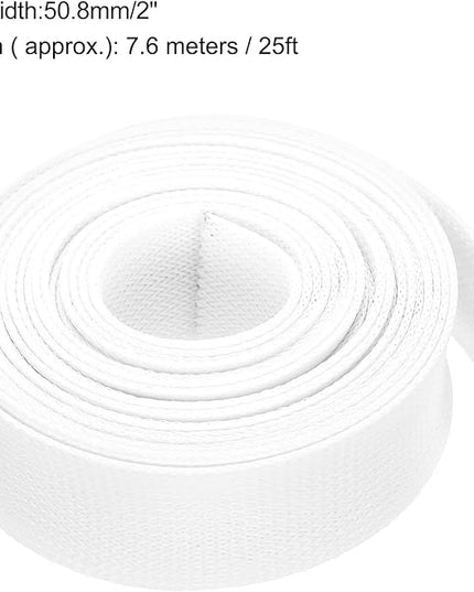 uxcell Expandable Sleeving, 2-inch 25ft Cable Sleeve, White