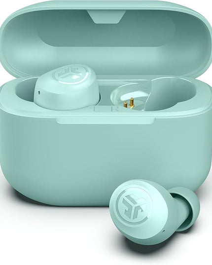 JLab Go Air Pop+ True Wireless Earbuds, in Ear Headphones, Bluetooth Earphones, 35H Playtime Ear Buds, Bluetooth Earbuds with Microphone, USB-C Charging Case, Dual Connect, EQ3 Sound, Mint Green