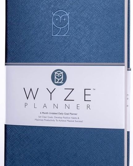 Undated Daily Planner – 6-Month A5 Productivity Organizer with Full Page Per Day, Hourly Schedule, Goal Setting, Habit Tracker, Weekly & Monthly Pages – Hardcover Time Management Notebook (Blue)