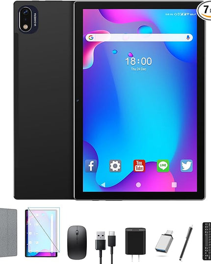 SUNTUNG Tablet, 2025 Latest 10 inch Android 14 Tablet, MTK8183 Octa-Core, 16GB 128GB 1TB Expansion, 2.4/5G WiFi, 21MP Camera, Gemini AI 2.0, Tablets with Keyboard, Mouse, Case etc