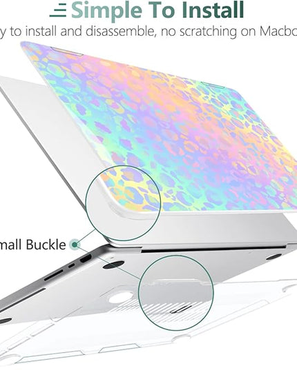 DONGKE Case for M5 MacBook Pro 14 inch 2025 2024-2021 M4 M3 M2 M1, Plastic Hard Shell Cover Compatible with A3434 A3112 A3401 A3185 A2992 A2779 A2442, Retina XDR Display & Touch ID, Leopard Print