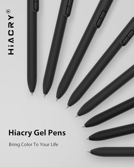 Hiacry 8 Pcs Gel Pens - 0.7mm Fine Point Smooth Writing Black Ink, Quick-Dry Long Lasting Fidge Pens, School & Office Supplies for Men Women (8 Count, Black Ink)